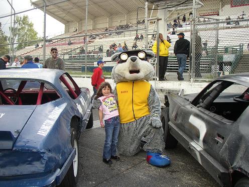 Racey And Friend With Racey T-Shirt at Evergreen Speedway