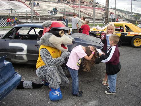 Racey Signing A Racey T-Shirt at Evergreen Speedway