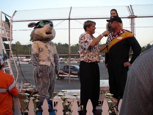 Racey, Terry Buell and Tom Moriarty at Evergreen Speedway
