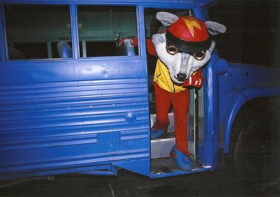 Racey Rides A Bus at Evergreen Speedway