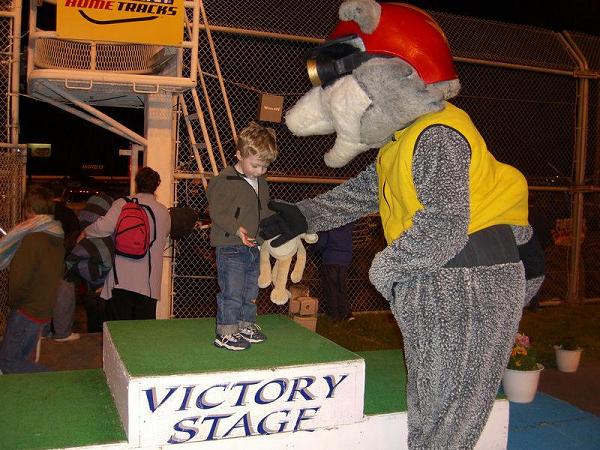 Racey Making A Friend at Evergreen Speedway